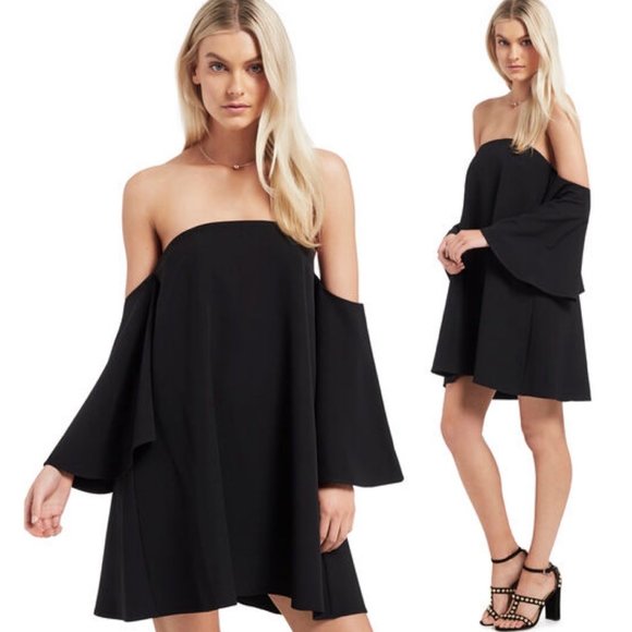 Seed Heritage Dresses & Skirts - SOLD Seed Heritage Black Off Shoulder Frill Dress 10